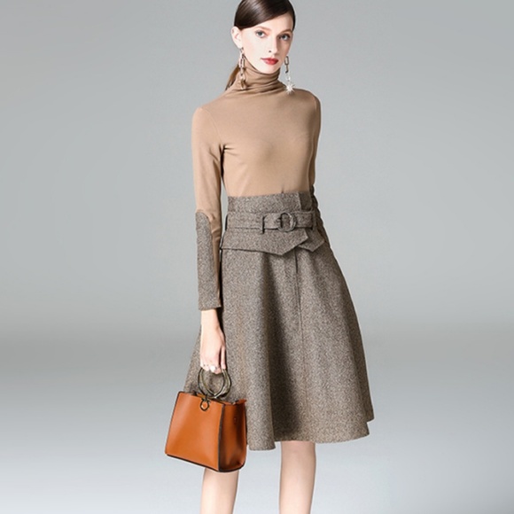 belted waist midi dress